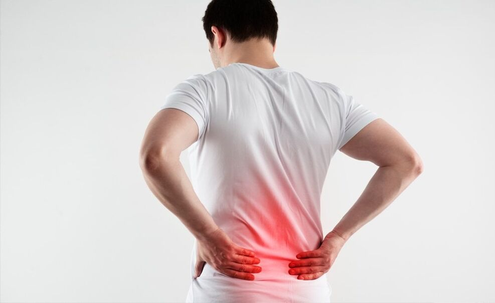 Lower back pain due to osteochondrosis